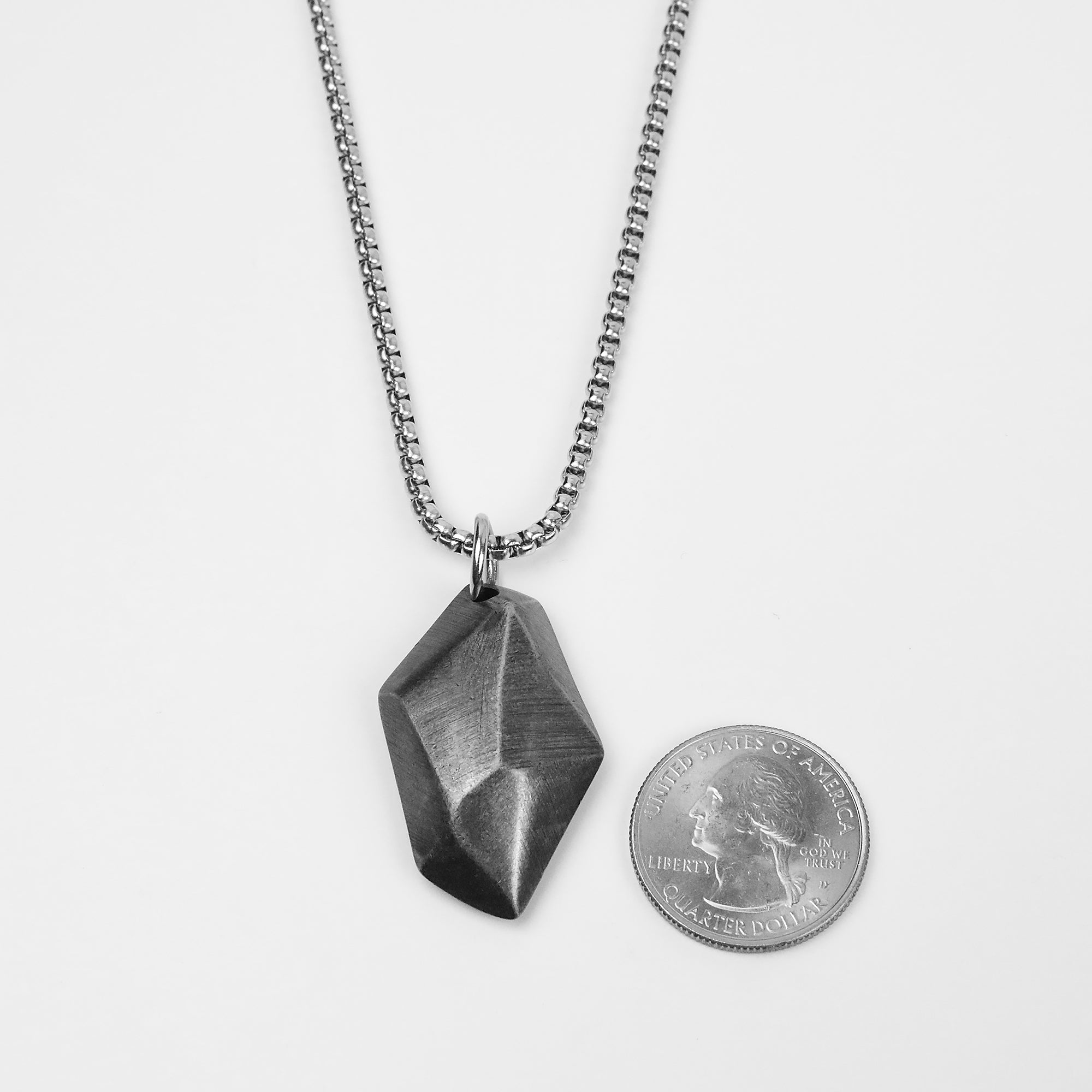 Wishing Stone Necklace - Antique Silver