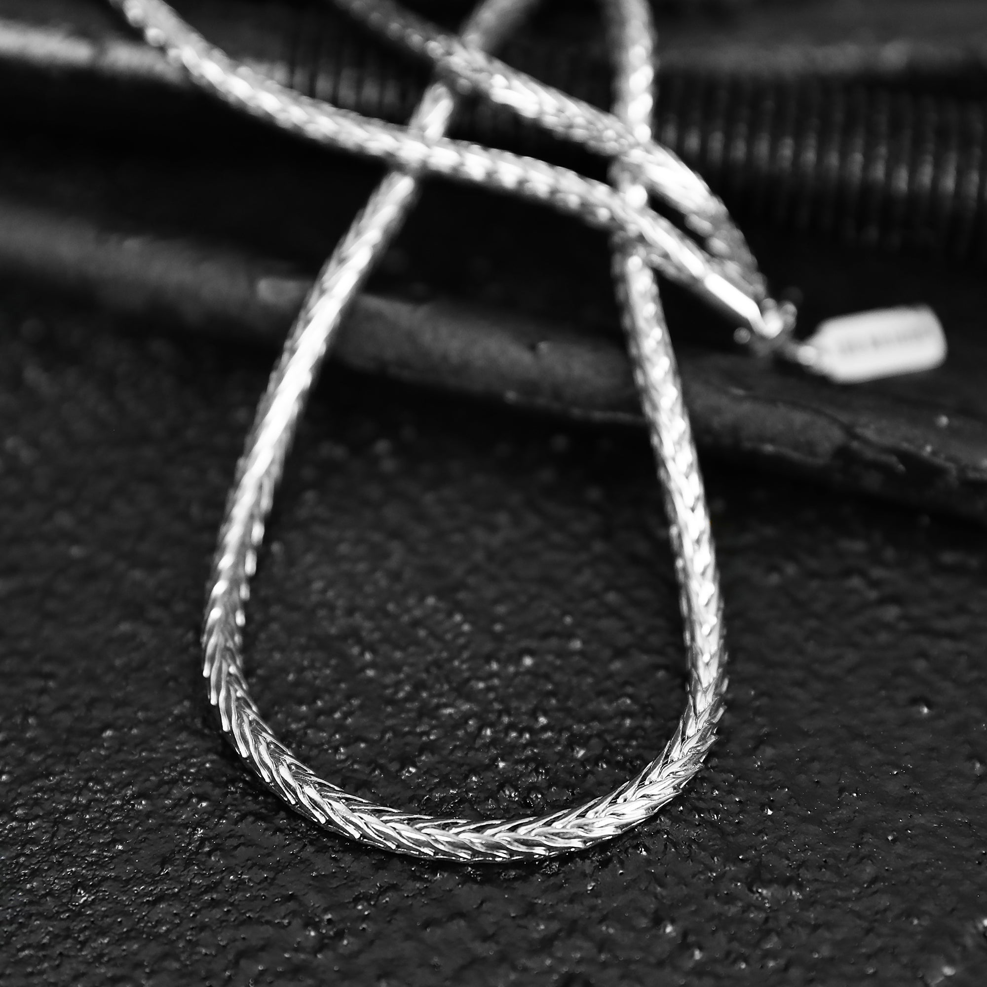 Foxtail Chain Necklace - Silver 4mm