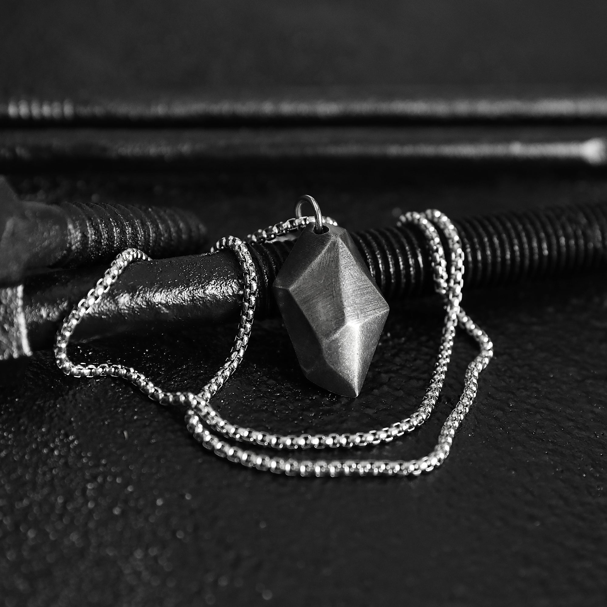 Wishing Stone Necklace - Antique Silver