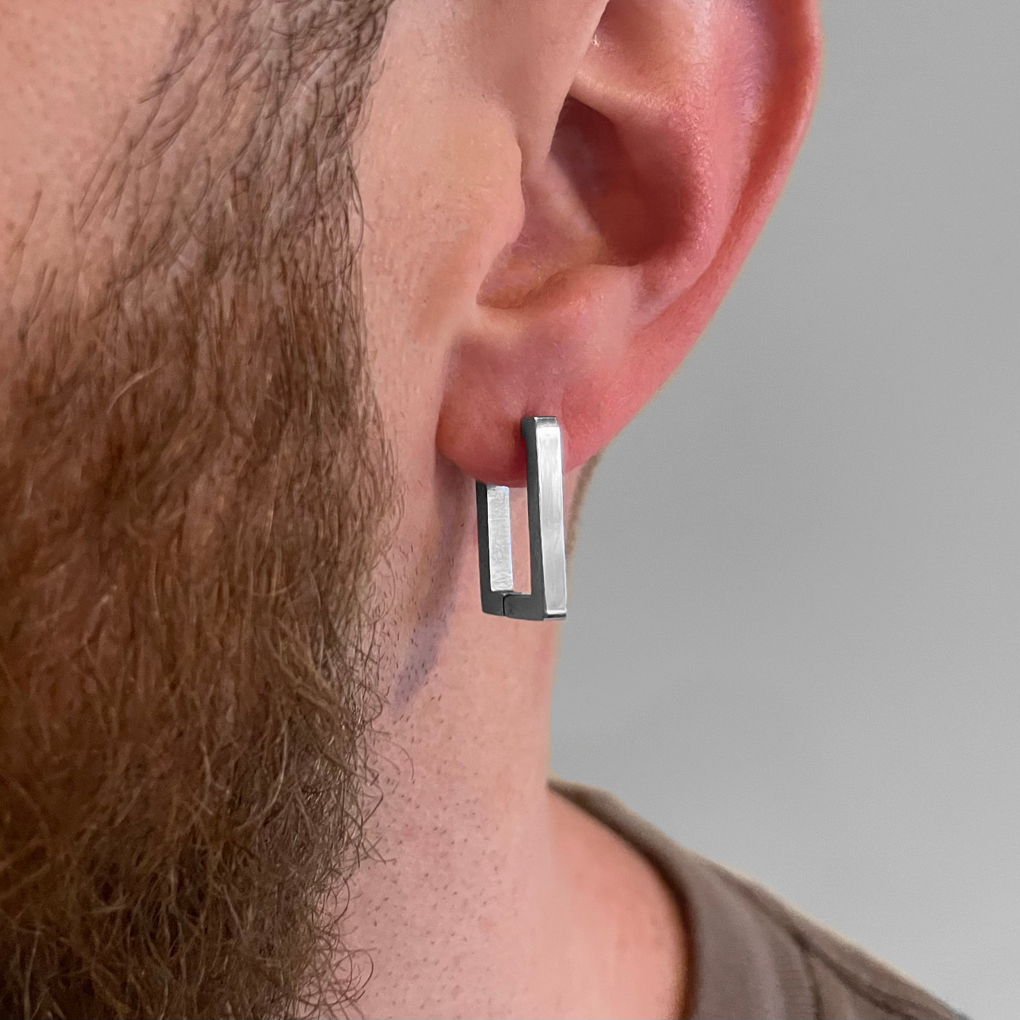 Large Rectangle Earring - Silver