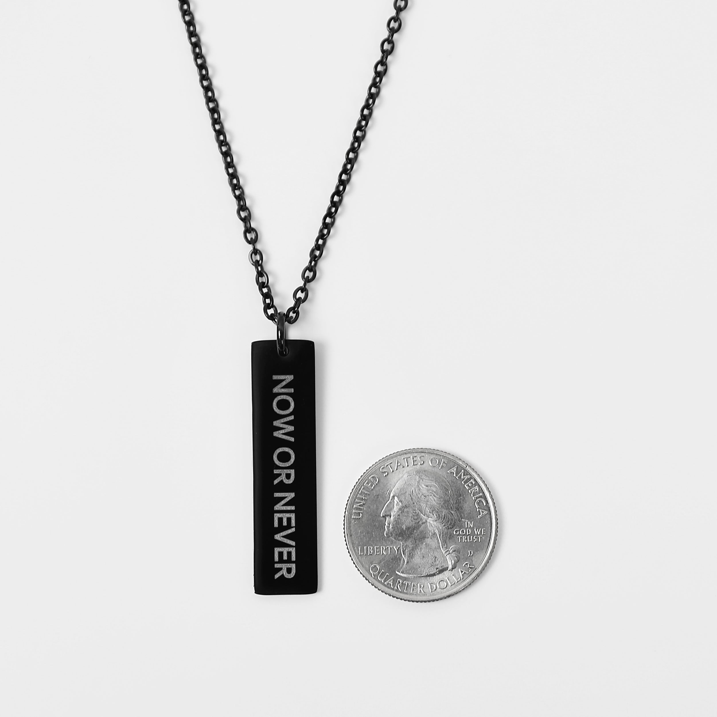 Flat Bar Necklace - Black