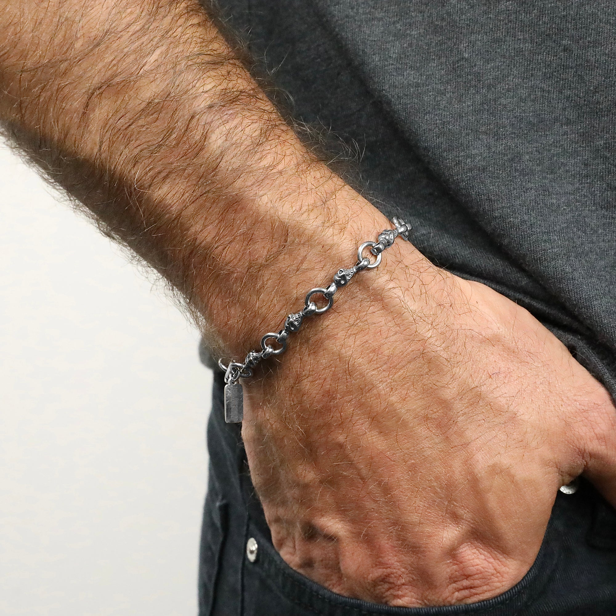 Skull Chain Bracelet - Silver 8mm