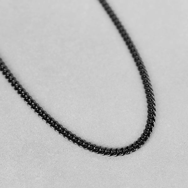 Cuban Chain Necklace - Black 6mm