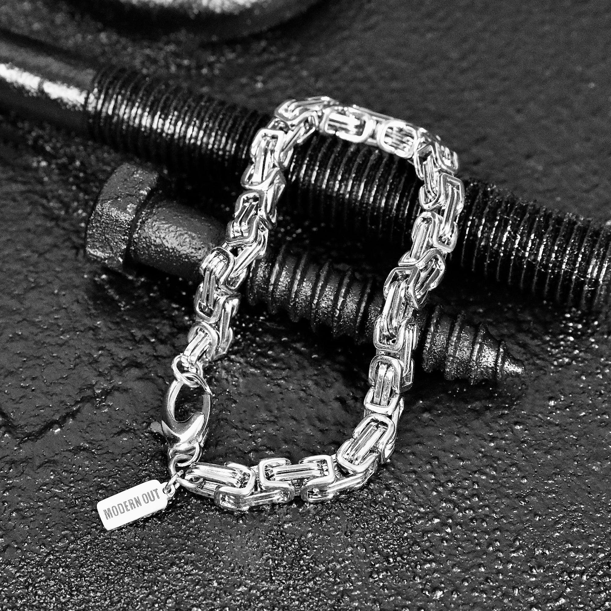 Byzantine Chain Bracelet - Silver 6.5mm