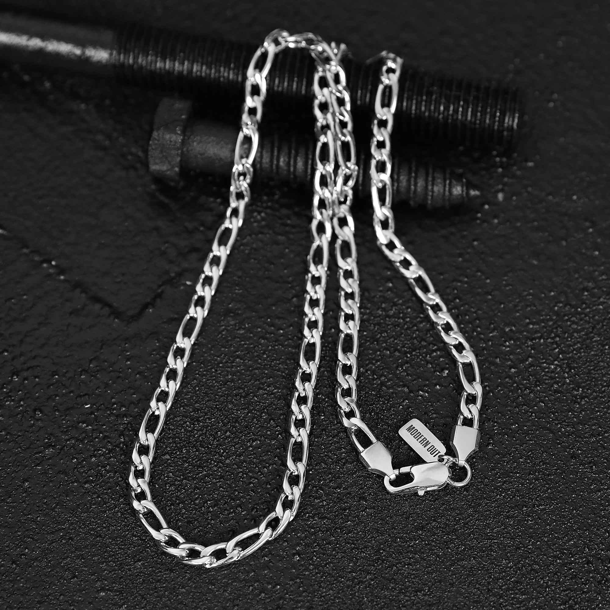 Figaro Chain Necklace - Silver 6mm