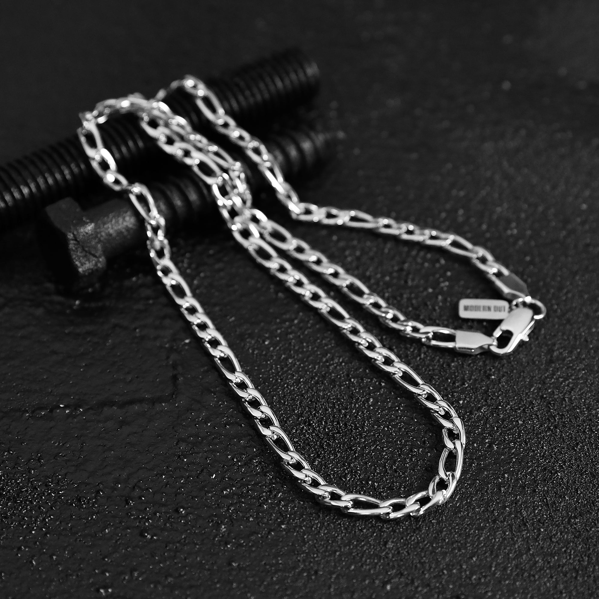 Figaro Chain Necklace - Silver 6mm