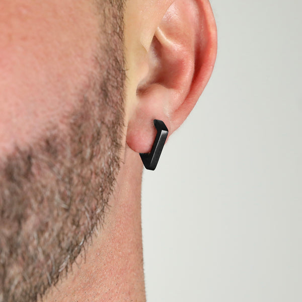 Tripent Hoop Earring - Black