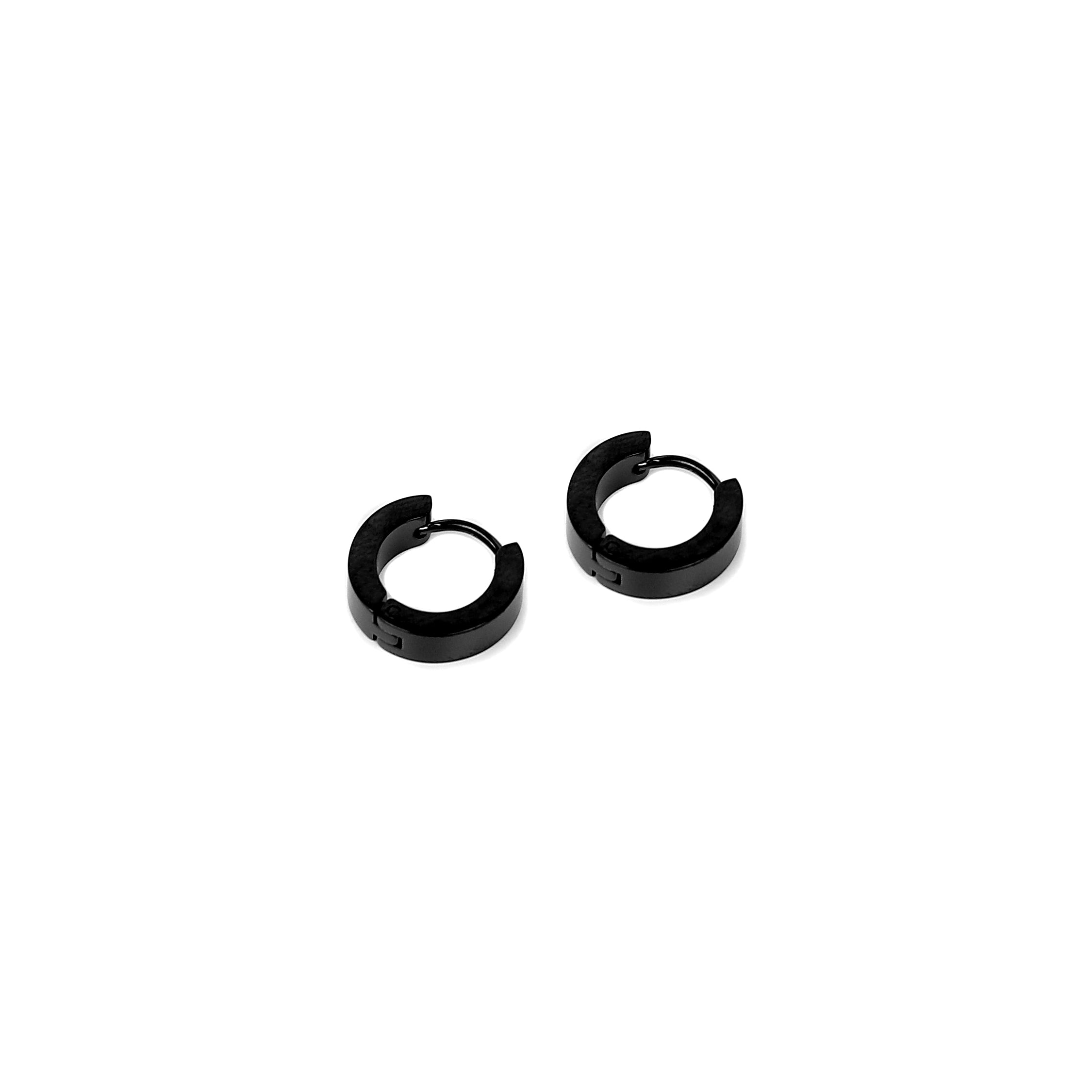 Round Earring - 4mm Black