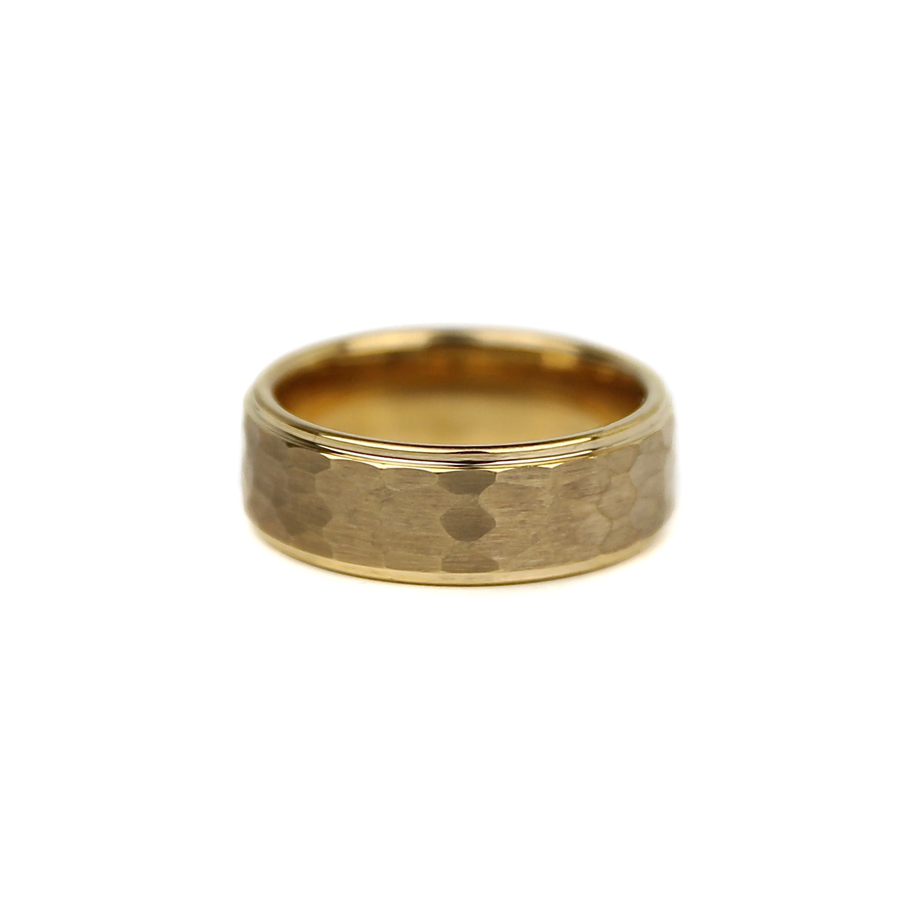 Hammered Tungsten Band - Gold