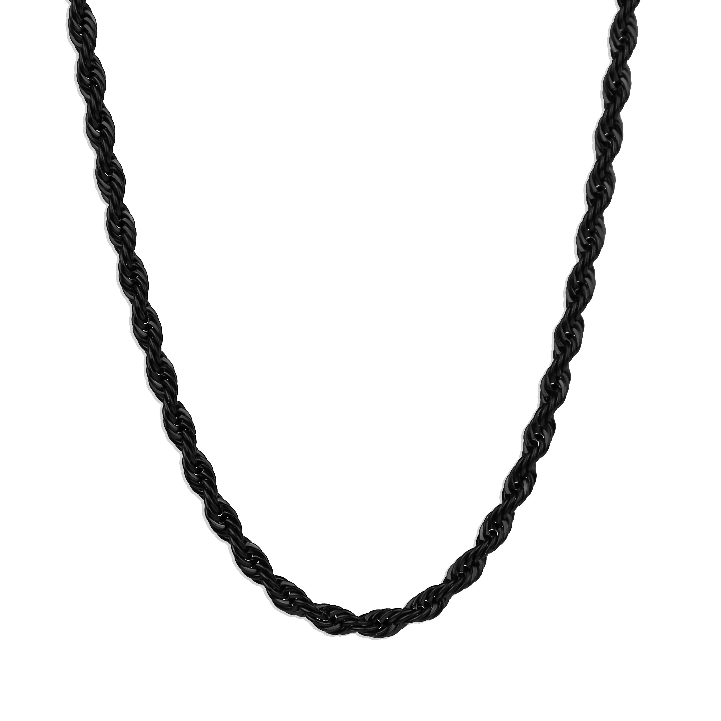 Rope Chain Necklace - Black 4mm