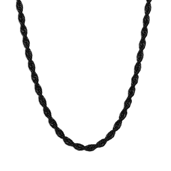 Rope Chain Necklace - Black 4mm