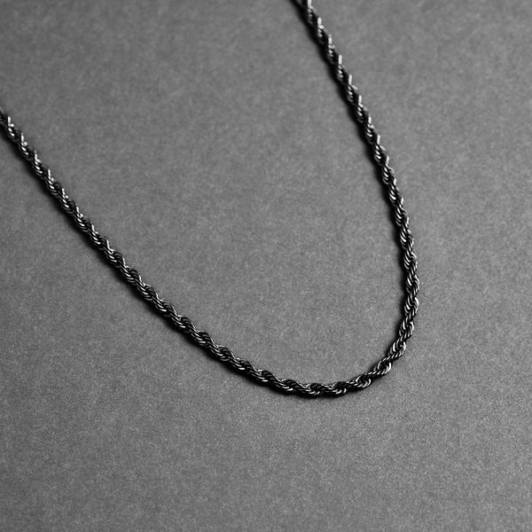 Rope Chain Necklace - Black 4mm