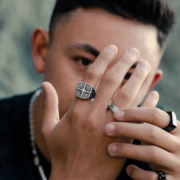 Journey Compass Ring - Silver