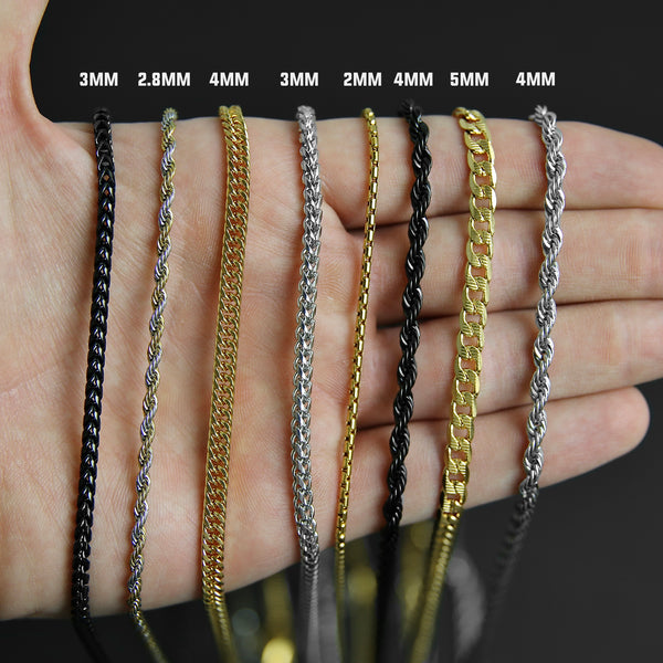 Franco Chain Necklace - Black 3.5mm