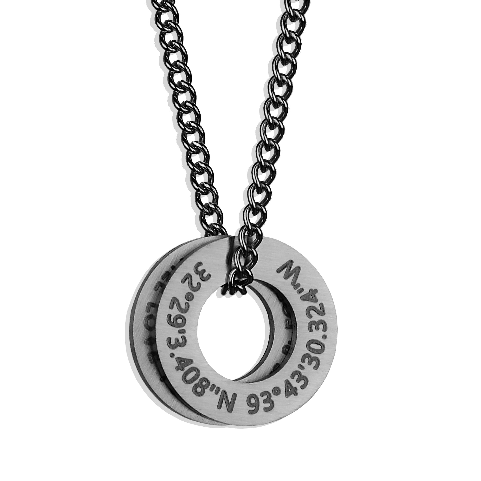 Circle Necklace - Matte Silver 22mm