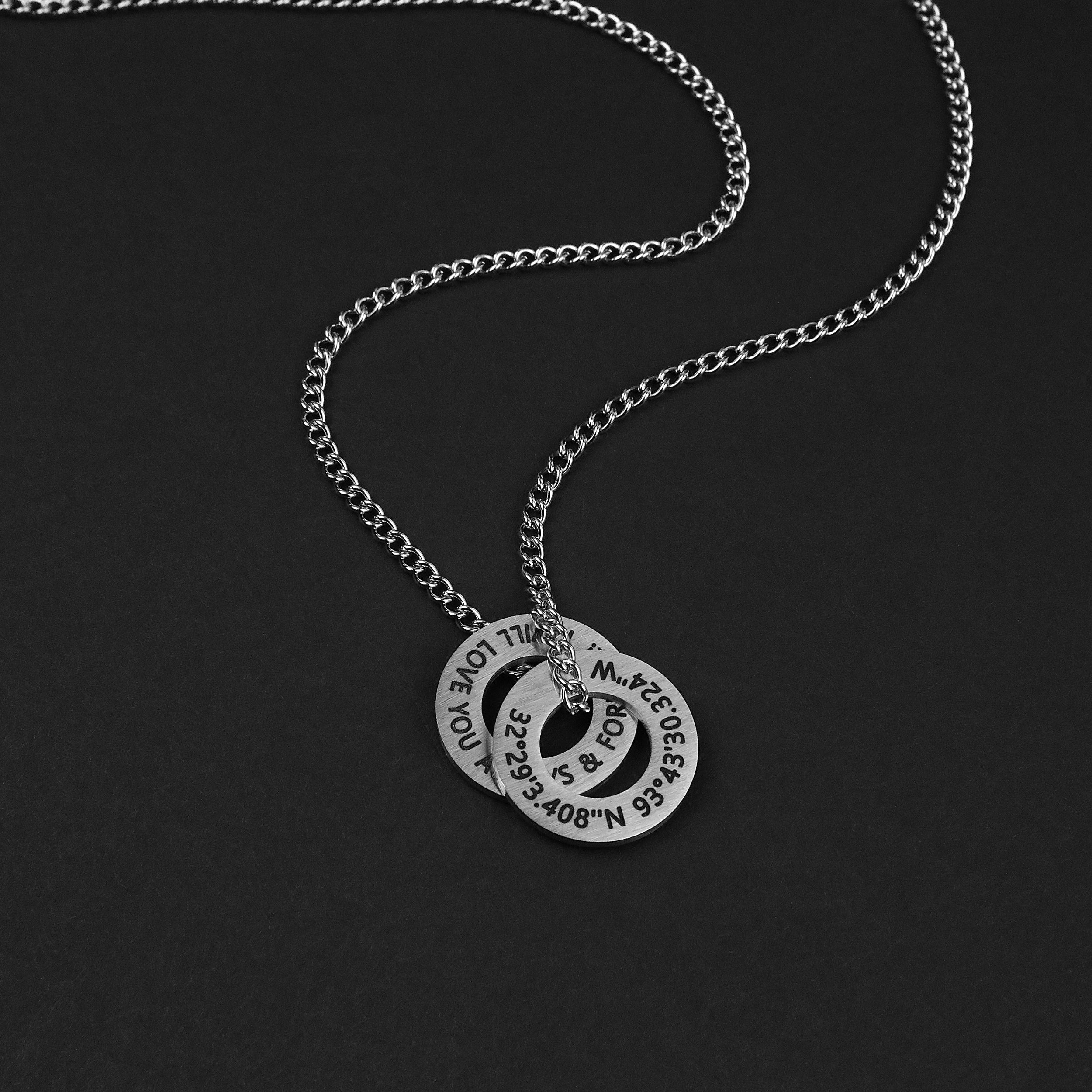 Circle Necklace - Matte Silver