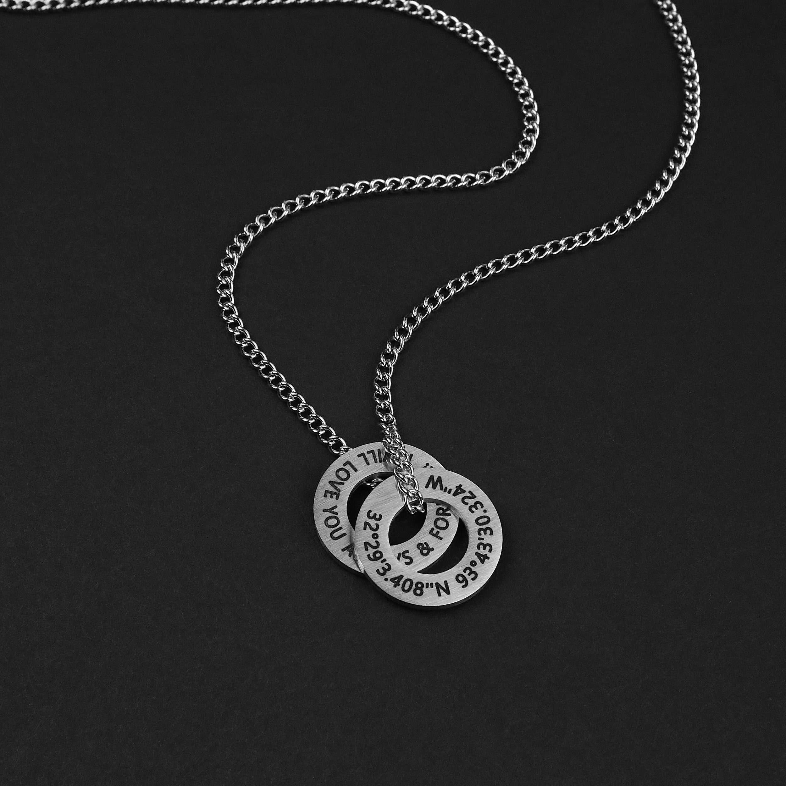 Circle Necklace - Matte Silver 22mm