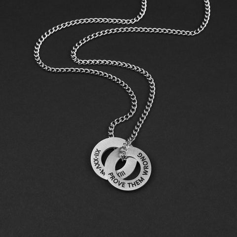 Circle Necklace - Matte Silver 22mm