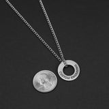 Circle Necklace - Matte Silver 22mm