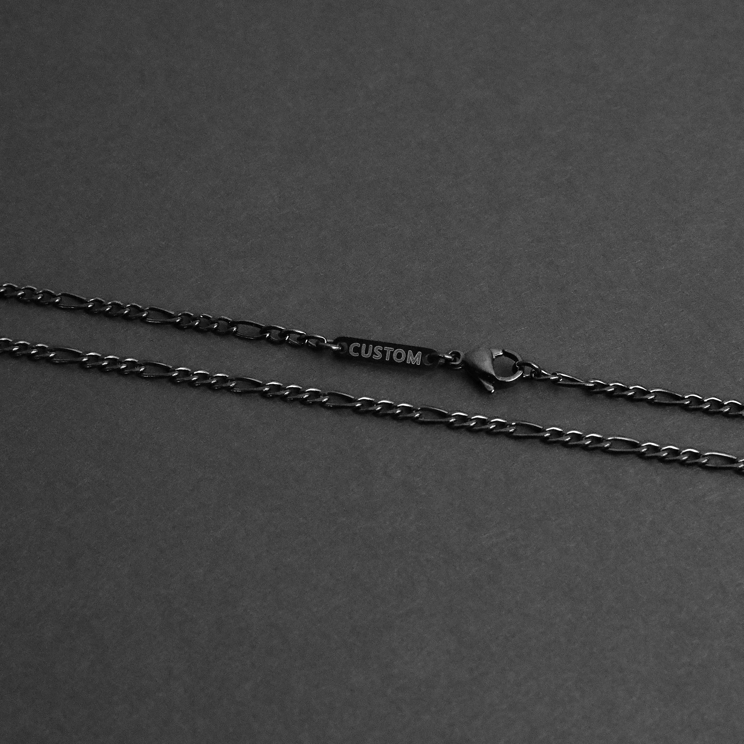 Personalized Figaro Chain - Black 3mm