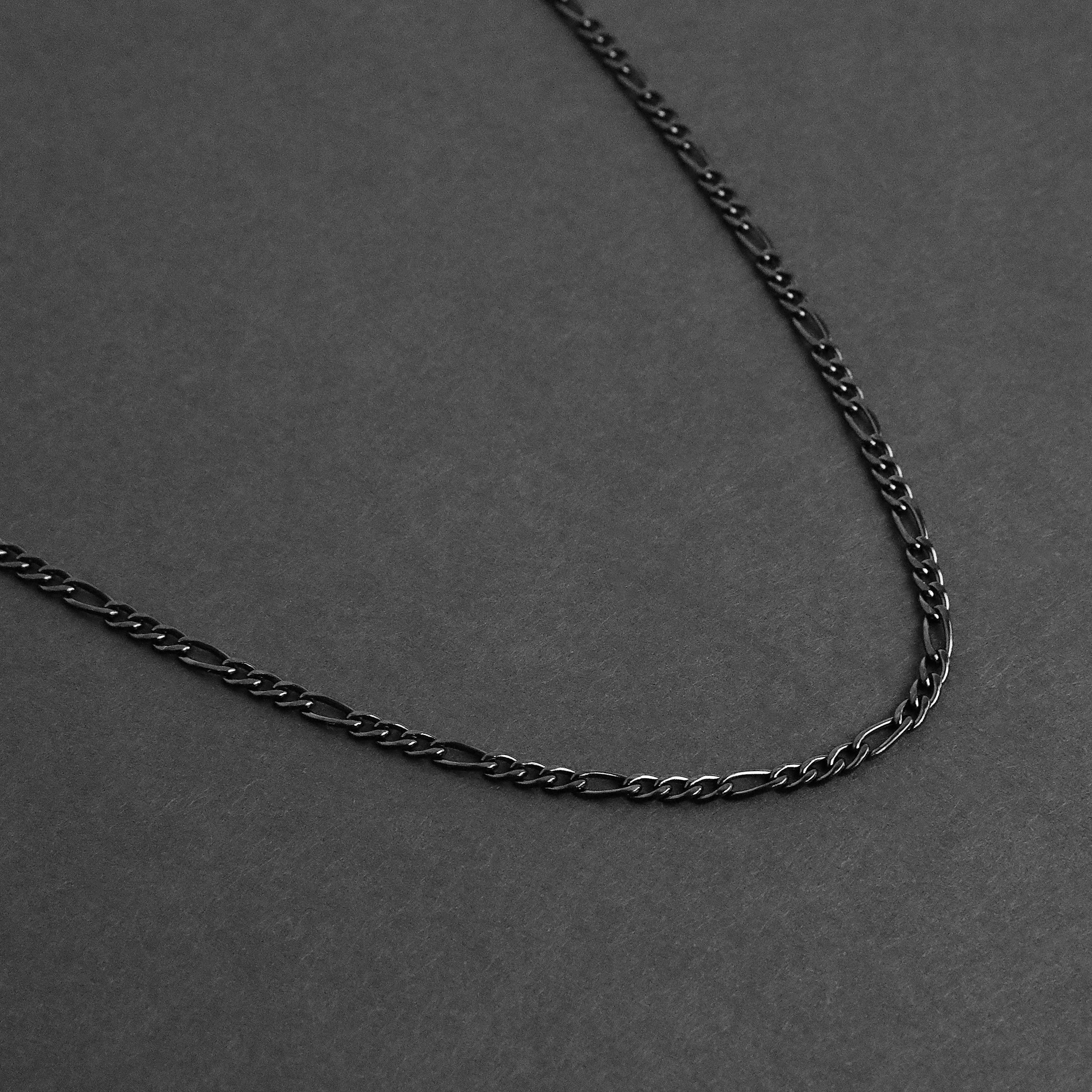 Figaro Chain Necklace - Black 3mm