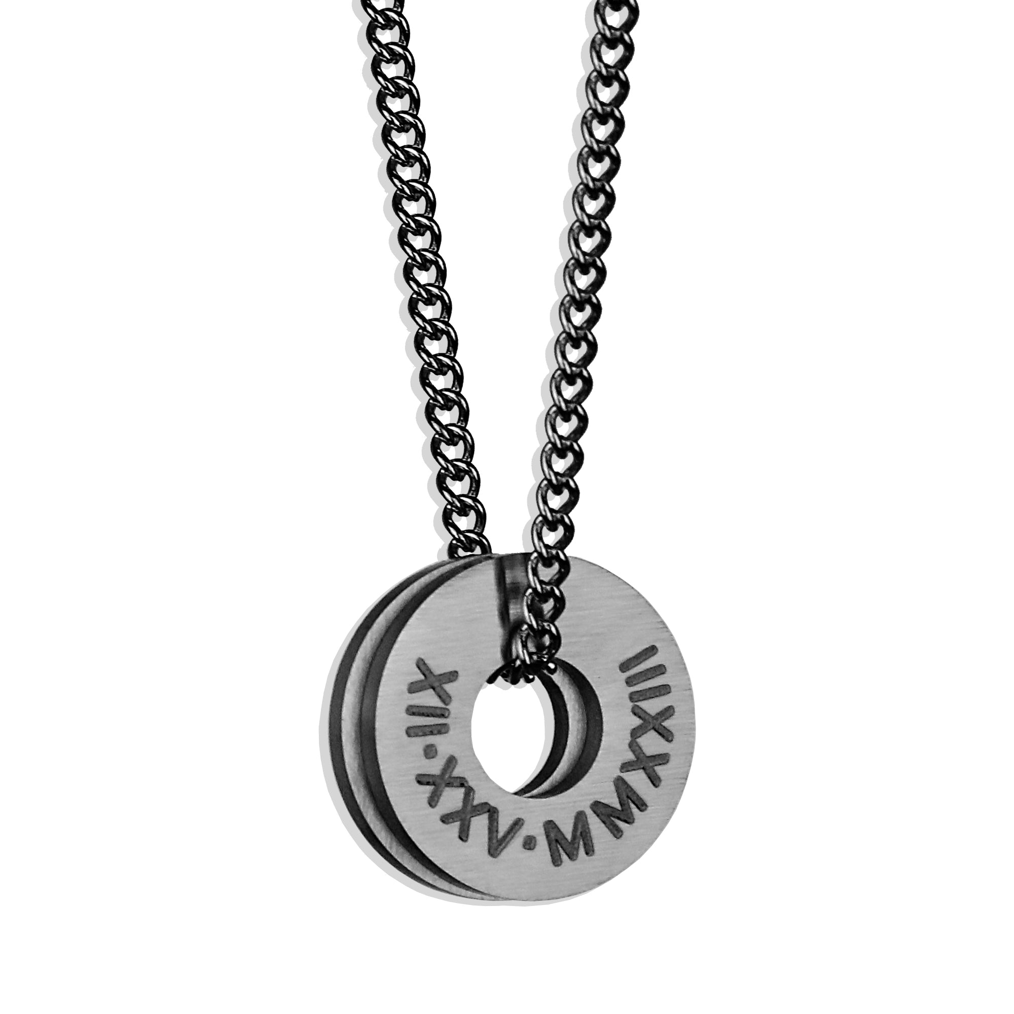 Small Circle Necklace - Matte Silver