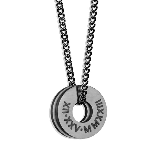 Circle Necklace - Matte Silver 17mm