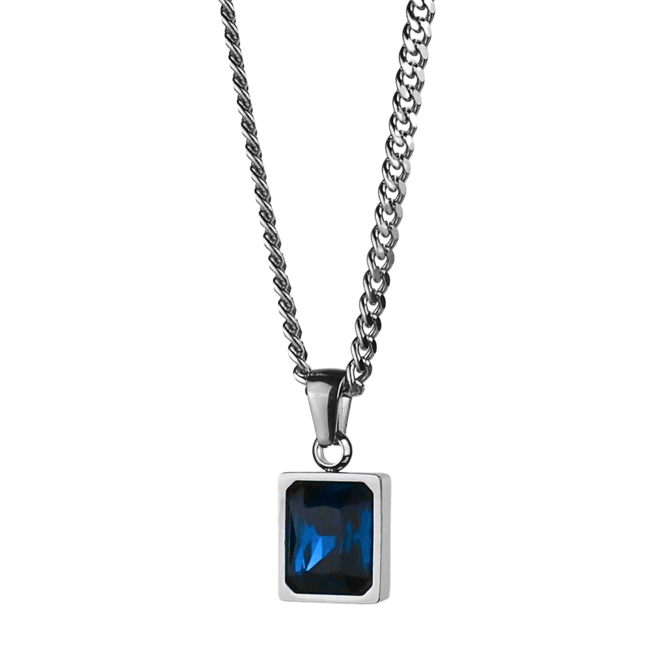 Envy Necklace - Silver x Blue