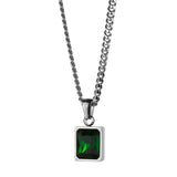 Envy Necklace - Silver x Green