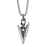 Rugged Arrowhead Necklace - Silver