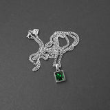 Envy Necklace - Silver x Green