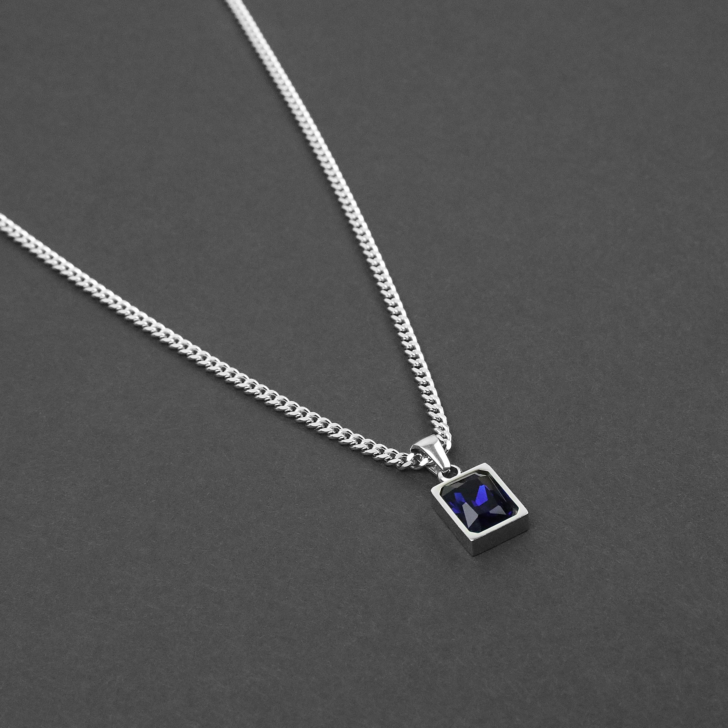 Envy Necklace - Silver x Blue