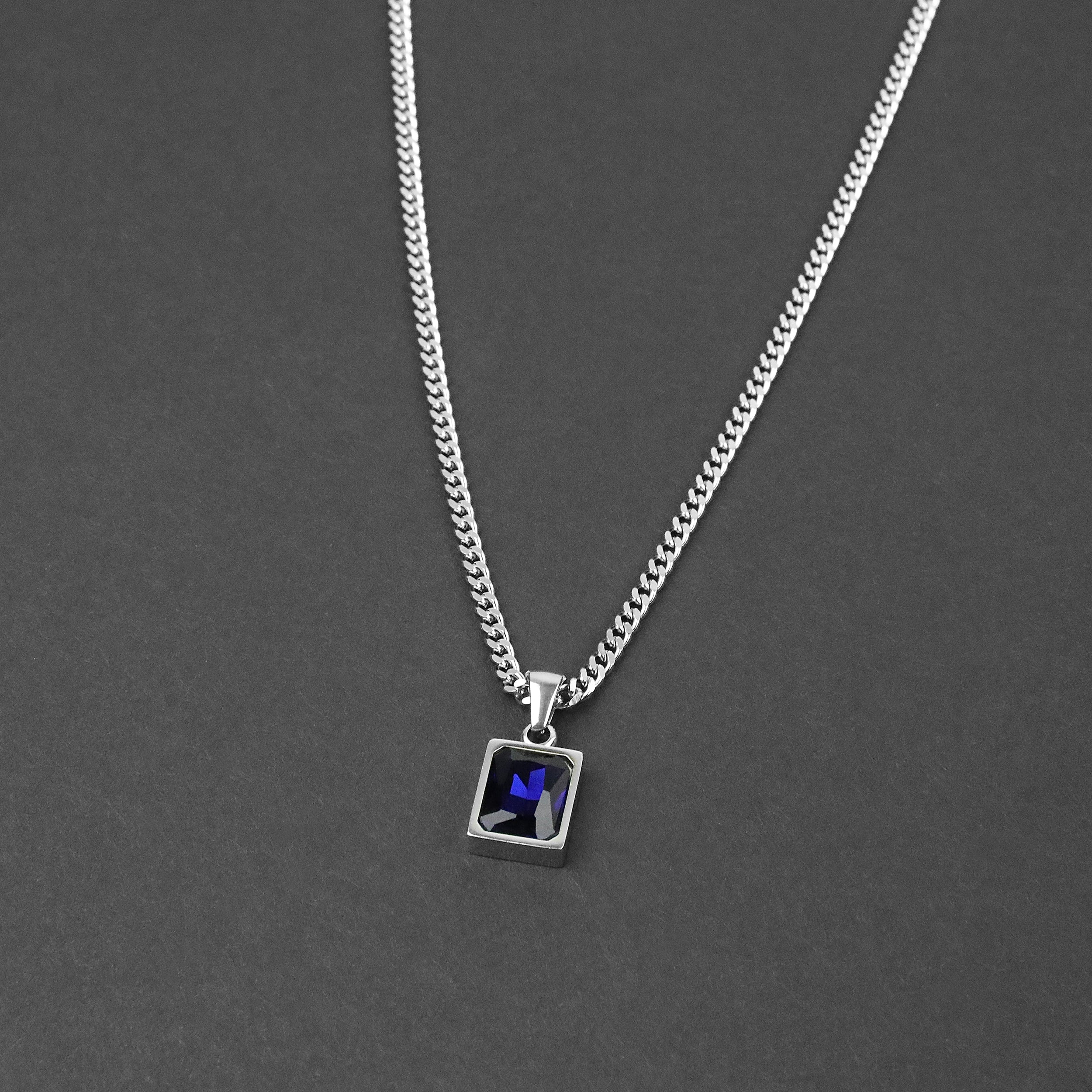 Envy Necklace - Silver x Blue
