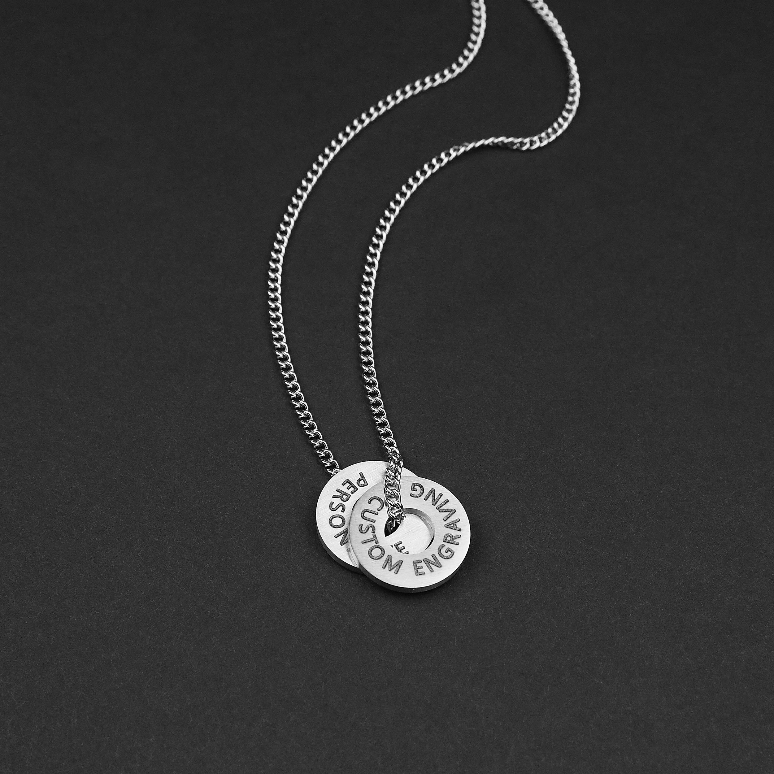 Circle Necklace - Matte Silver 17mm