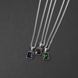 Envy Necklace - Silver x Green