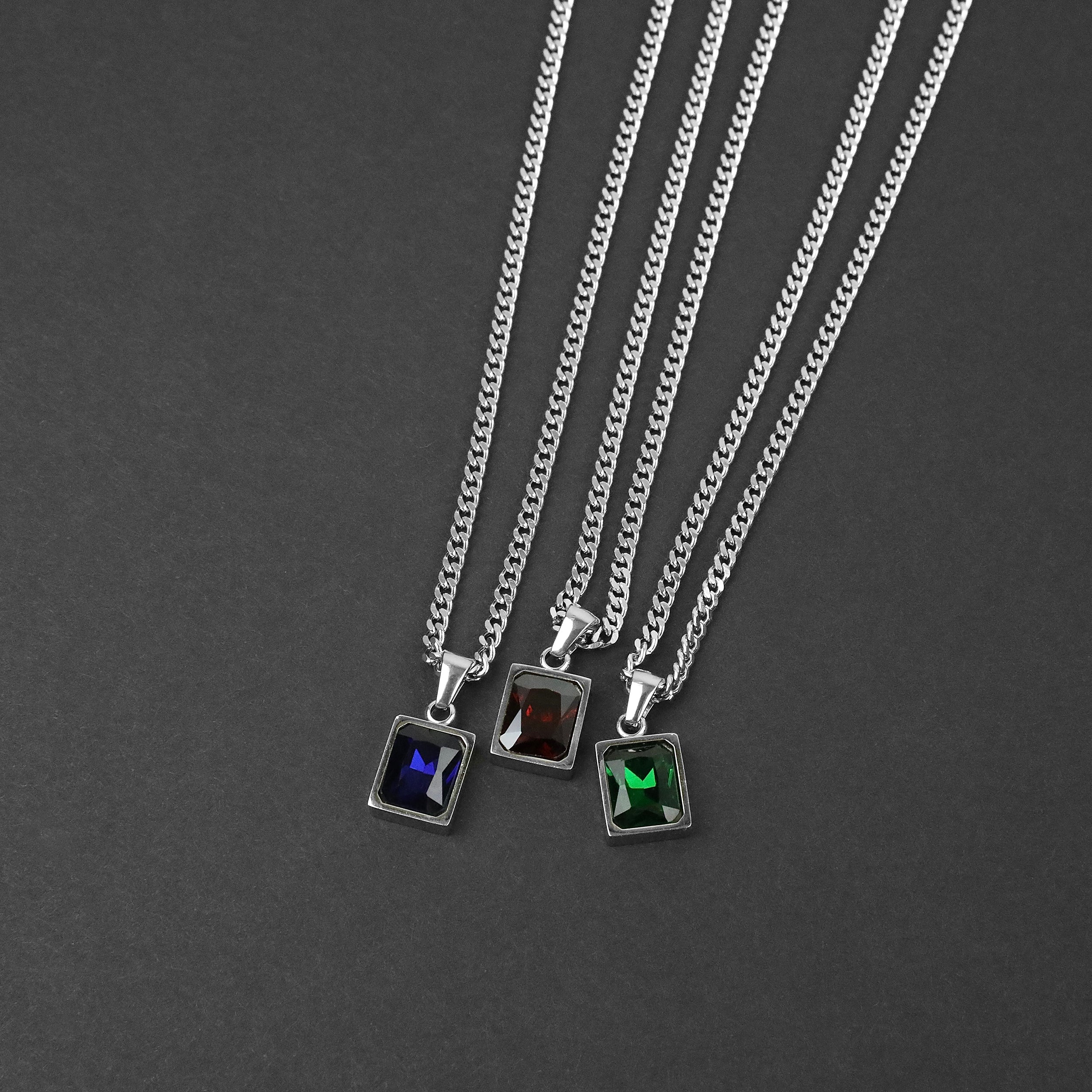 Envy Necklace - Silver x Red