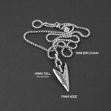 Rugged Arrowhead Necklace - Silver