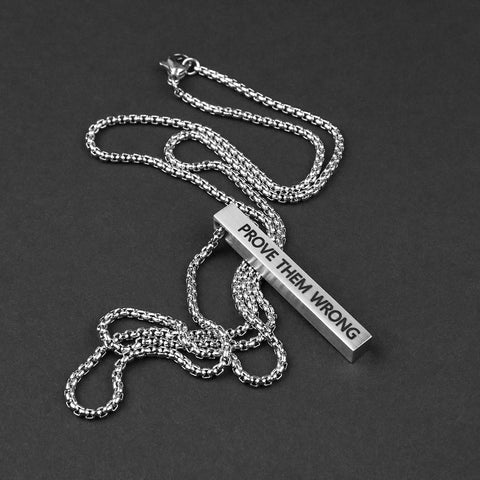 Bar Pendant Necklace - Matte Steel 5mm