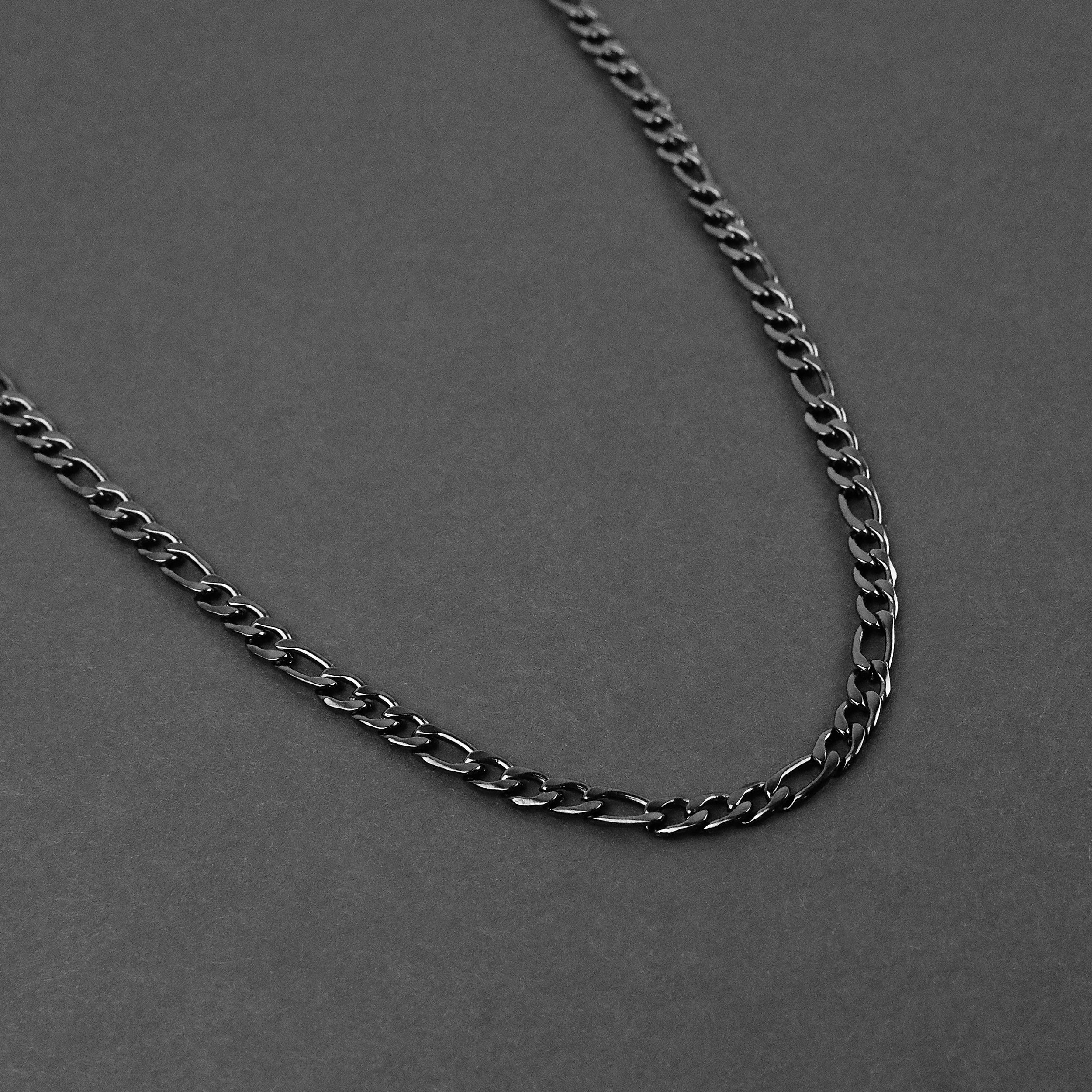 Figaro Chain Necklace - Black 4.5mm