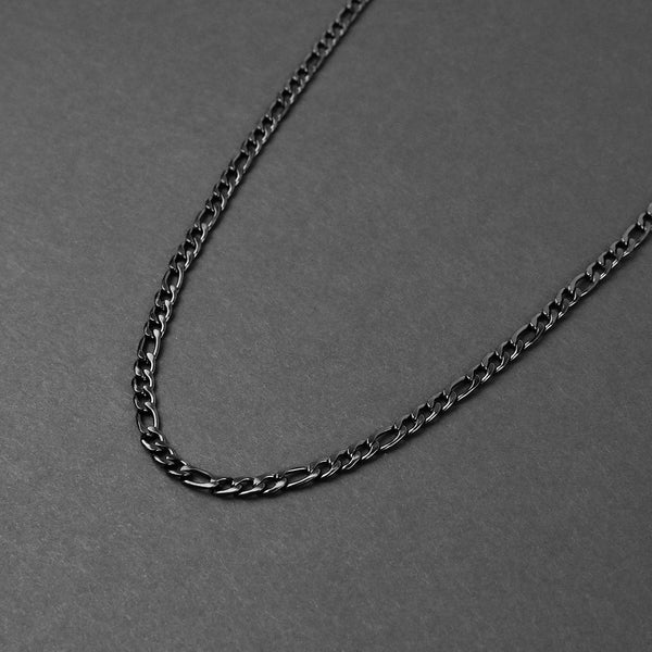 Figaro Chain Necklace - Black 4.5mm