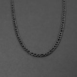 Figaro Chain Necklace - Black 4.5mm
