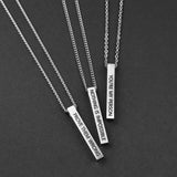 Bar Pendant Necklace - Matte Steel 5mm