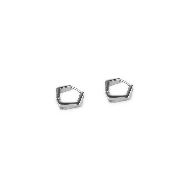Code Hoop Earring - Silver
