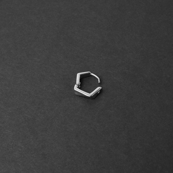 Code Hoop Earring - Silver