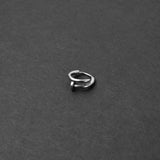 Nail Hoop Earring - Silver