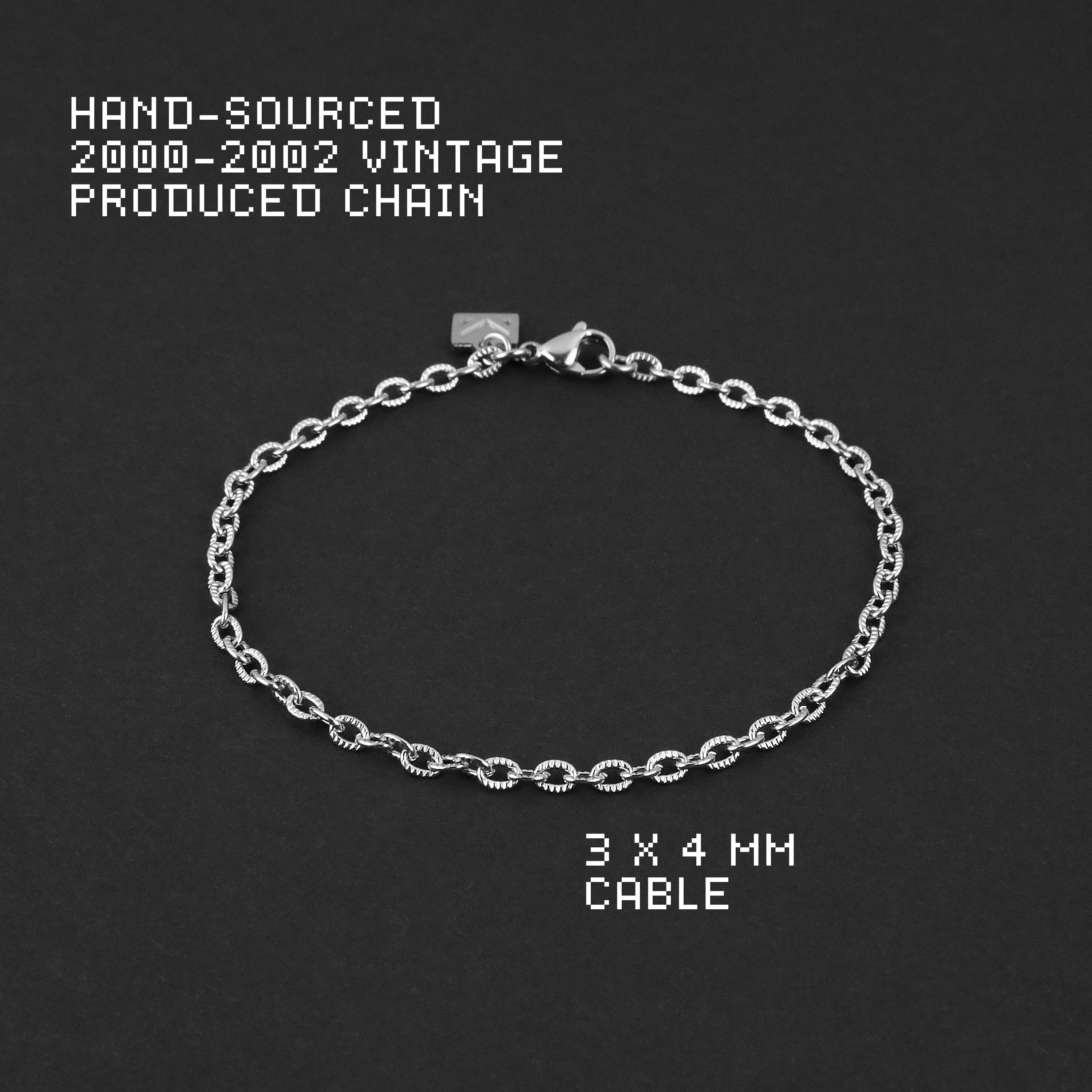 Static Cable Bracelet - Silver 3mm