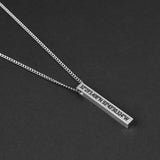 Bar Pendant Necklace - Matte Steel 5mm