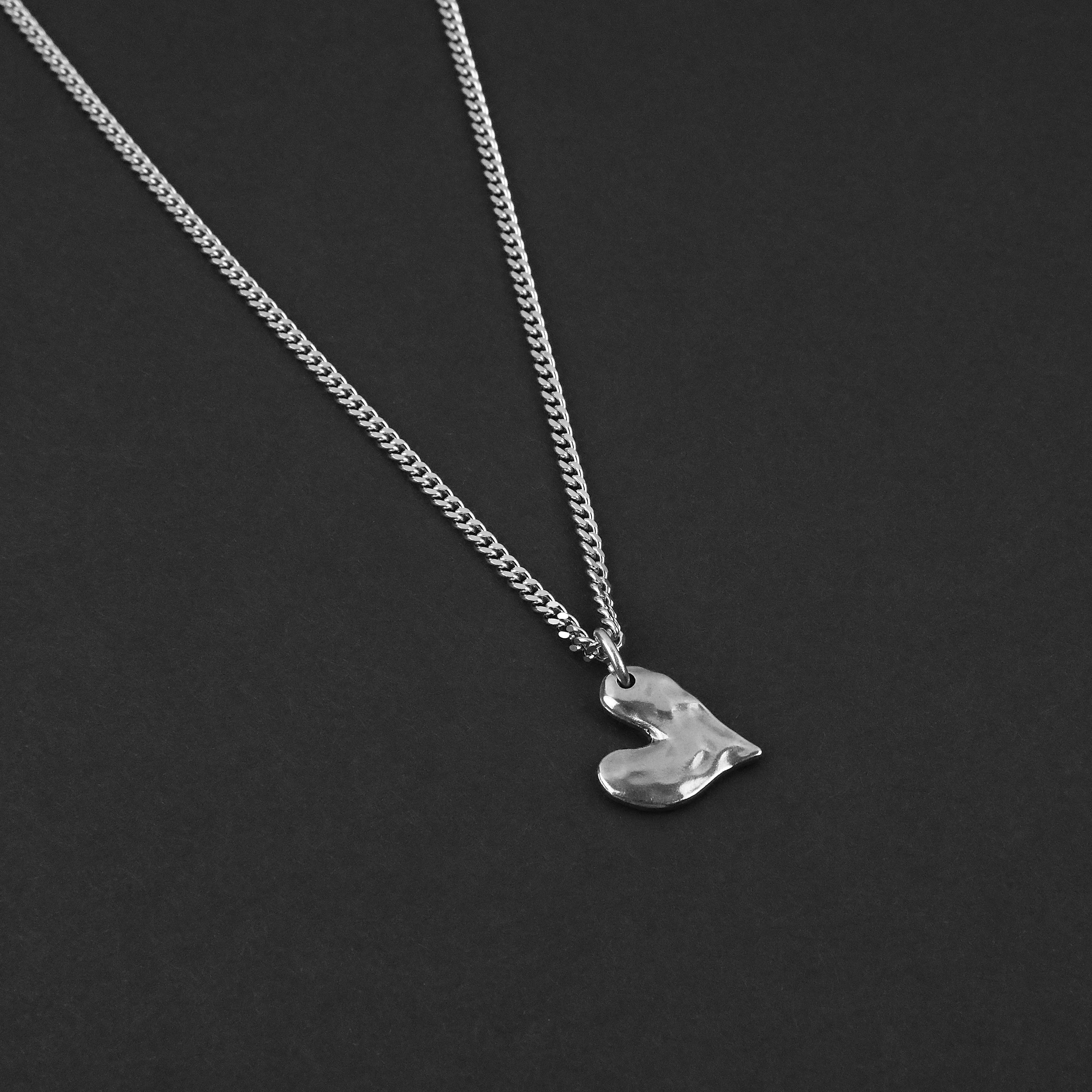 Bruised Heart Necklace - Silver
