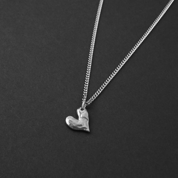 Bruised Heart Necklace - Silver