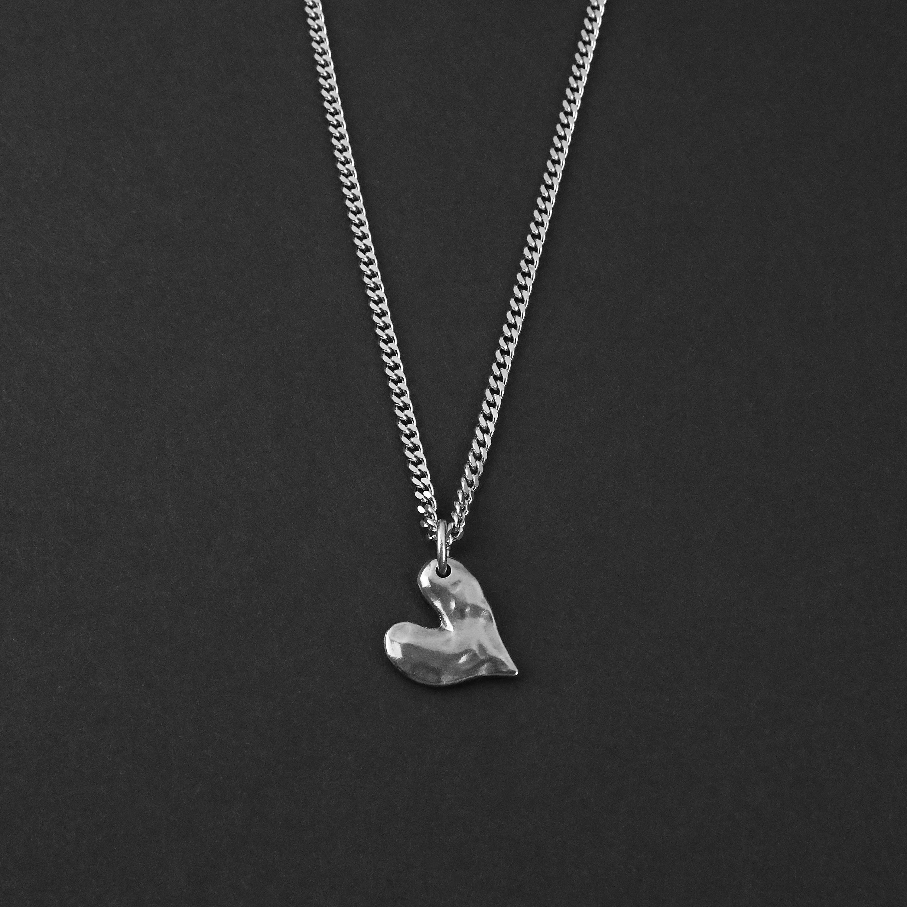 Bruised Heart Necklace - Silver
